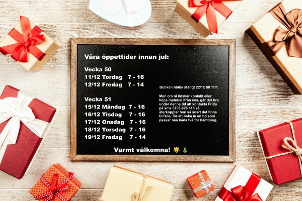 Öppettider fram till jul och nyår